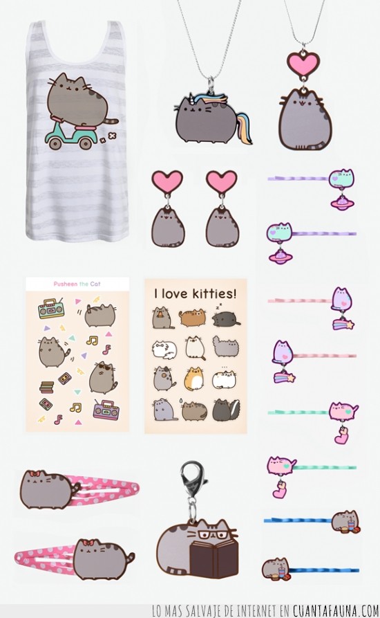 pusheen,accesorios,ropa,gatito,tierno,regalar